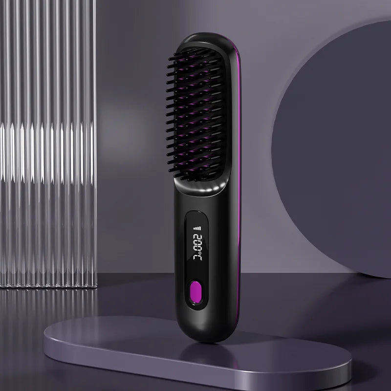 Wireless Hair Straightening Comb –  Portable & Cordless
