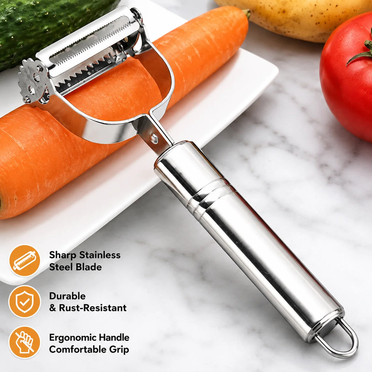 Stainless Steel Vegetable Peeler & Julienne Tool