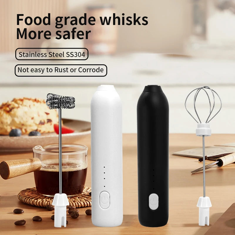 Rechargeable Handheld Milk Frother & Egg Beater – 3 Speeds