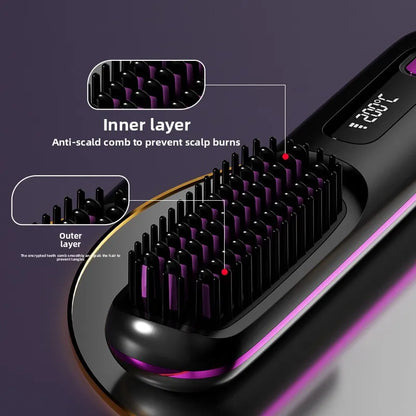 Wireless Hair Straightening Comb –  Portable & Cordless
