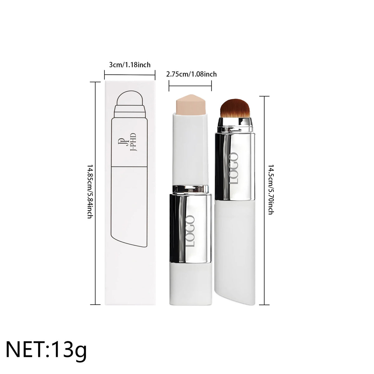 TWO-IN-ONE Brush Head Foundation Stick