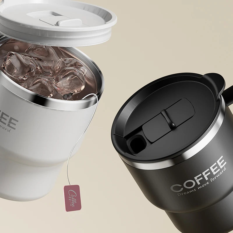 Double-Wall Stainless Steel Coffee Mug with Handle