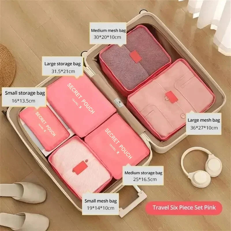 6-Piece Travel Packing Organiser Bag Set