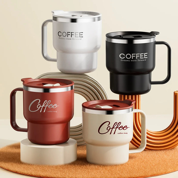 Double-Wall Stainless Steel Coffee Mug with Handle