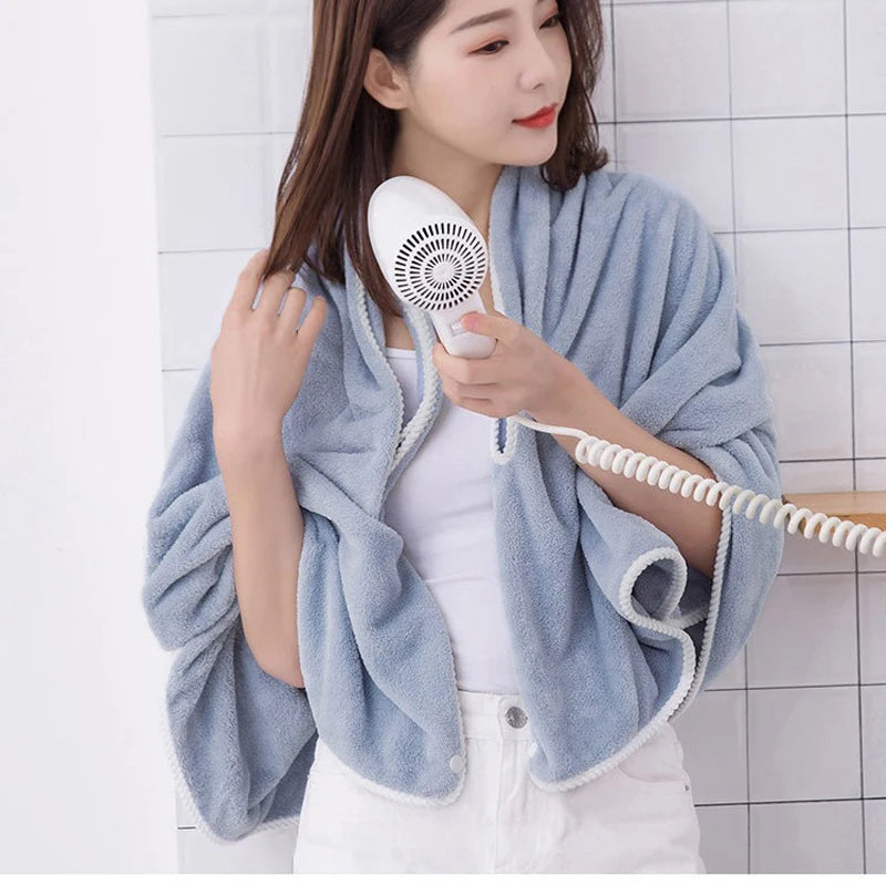 Women’s Wearable Bath Towel - Quick-Dry Spa and Beach Bathrobe Wrap