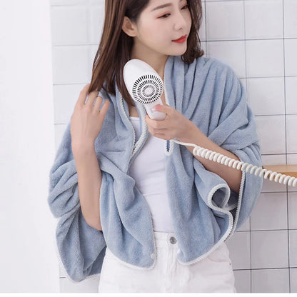 Women’s Wearable Bath Towel - Quick-Dry Spa and Beach Bathrobe Wrap