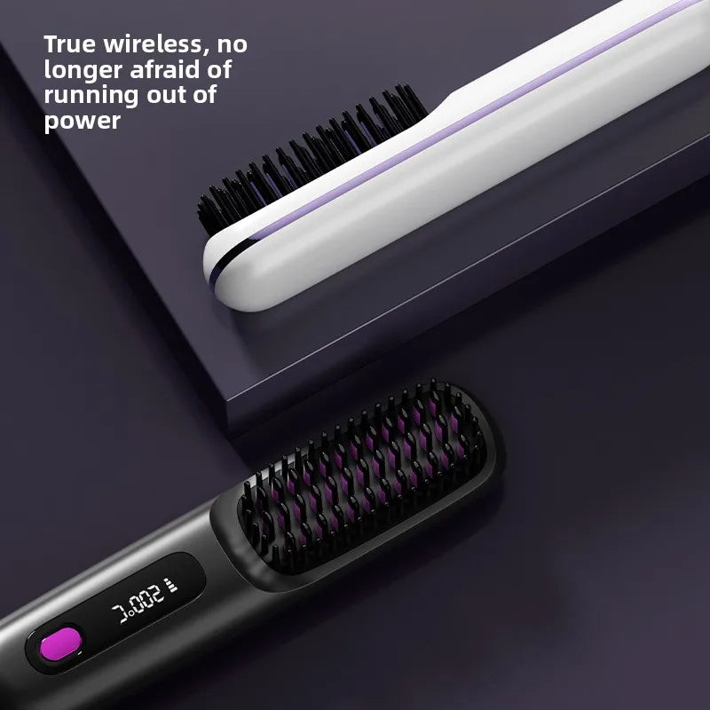 Wireless Hair Straightening Comb –  Portable & Cordless