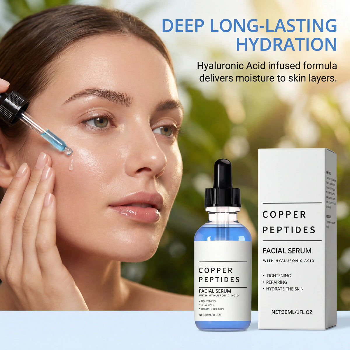 Copper Peptide Face Serum — Hydrating Skin Renewal Essence