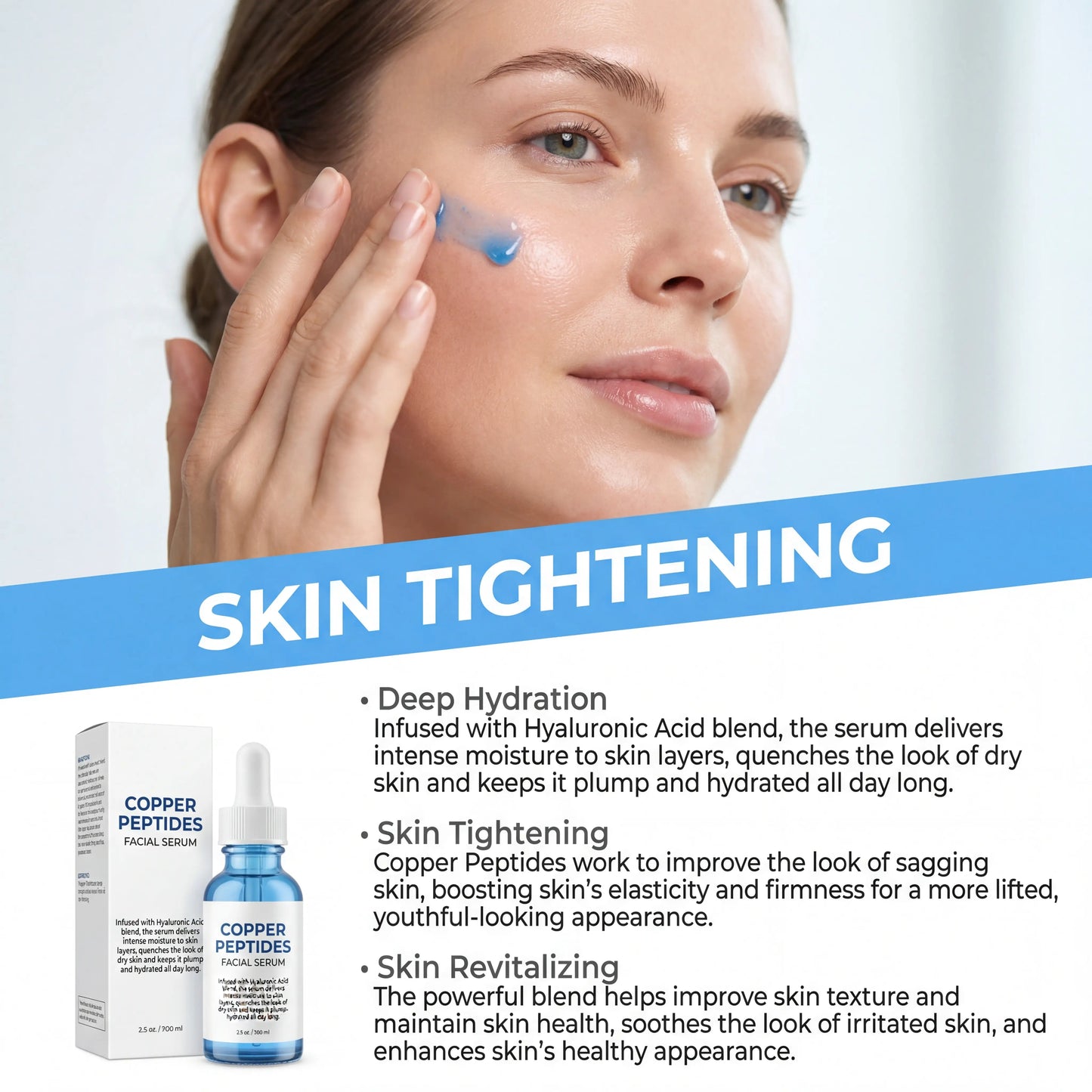 Copper Peptide Face Serum — Hydrating Skin Renewal Essence