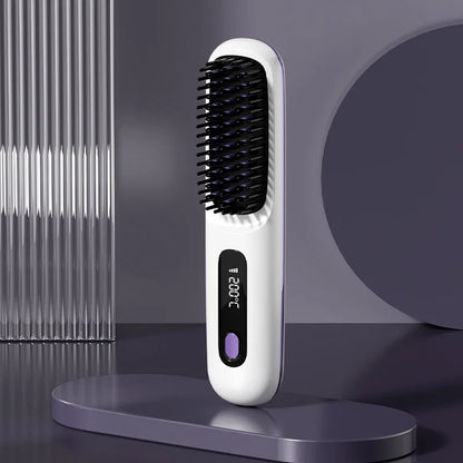 Wireless Hair Straightening Comb –  Portable & Cordless