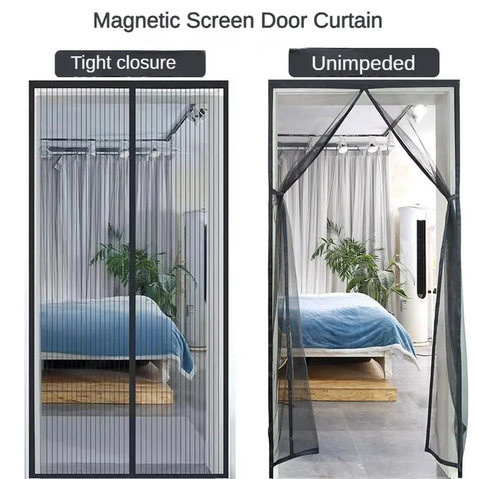 Magnetic Mesh Door Curtain with Hook-and-Loop Fixing