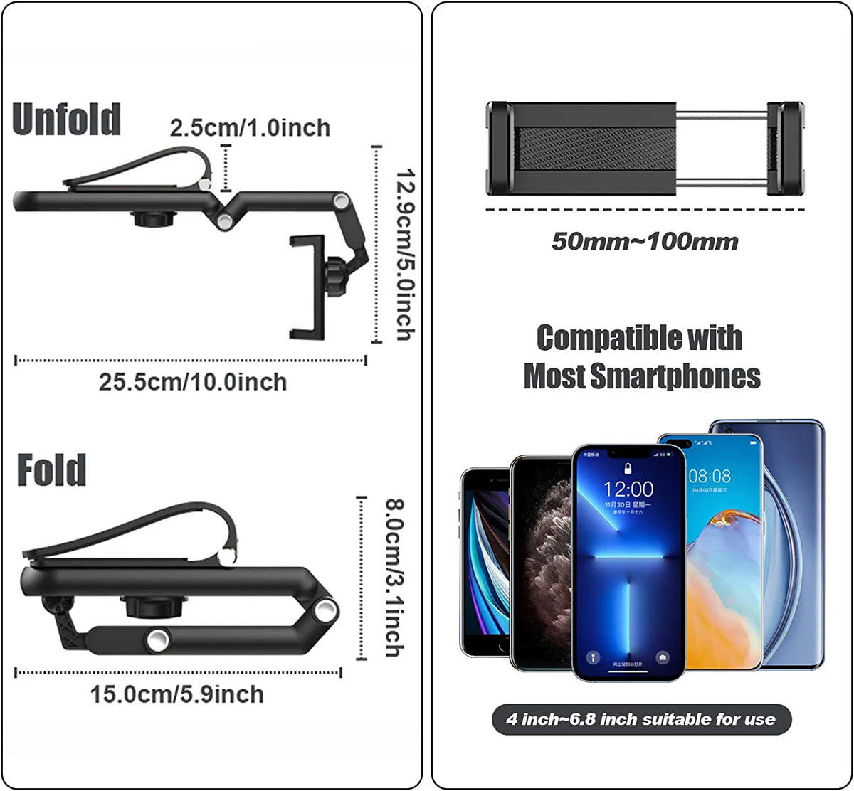 360° Rotating Sun Visor Phone Holder for Car – Multifunctional Mount