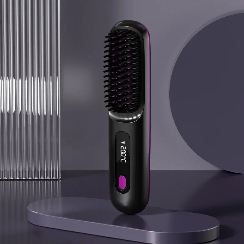 Wireless Hair Straightening Comb –  Portable & Cordless