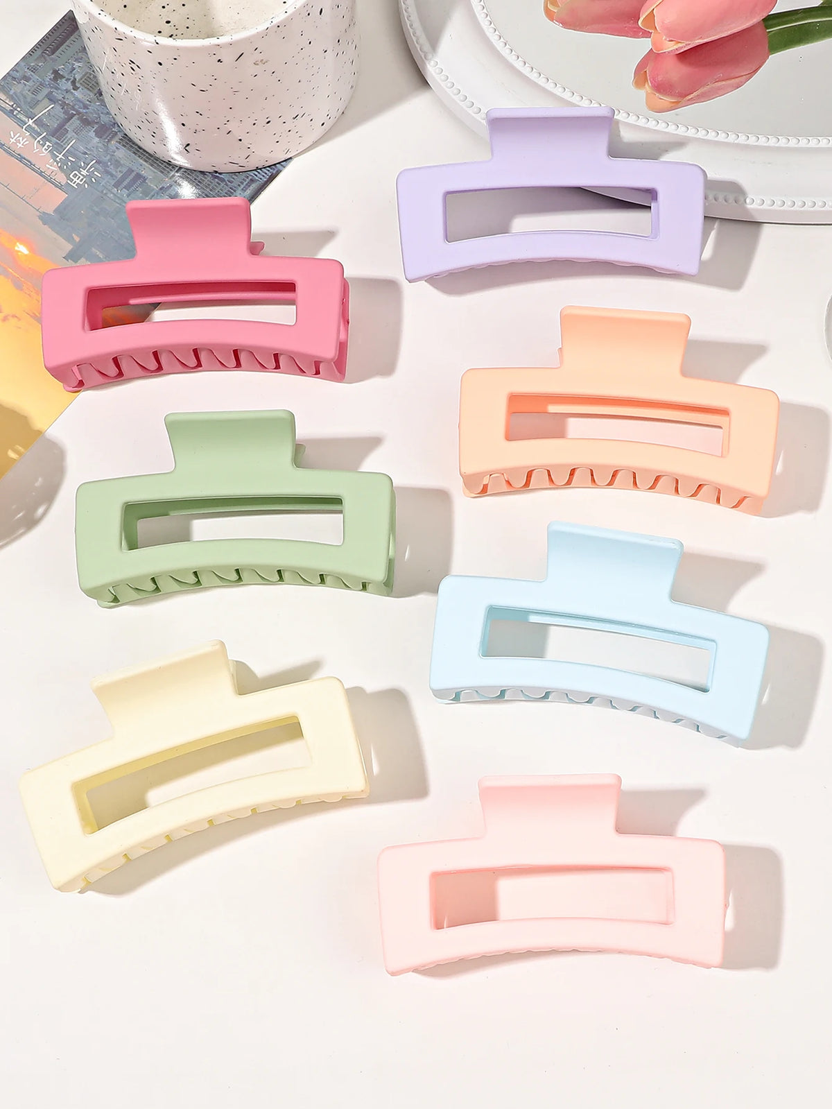 Matte Hair Claw Clips – 7-Piece Set