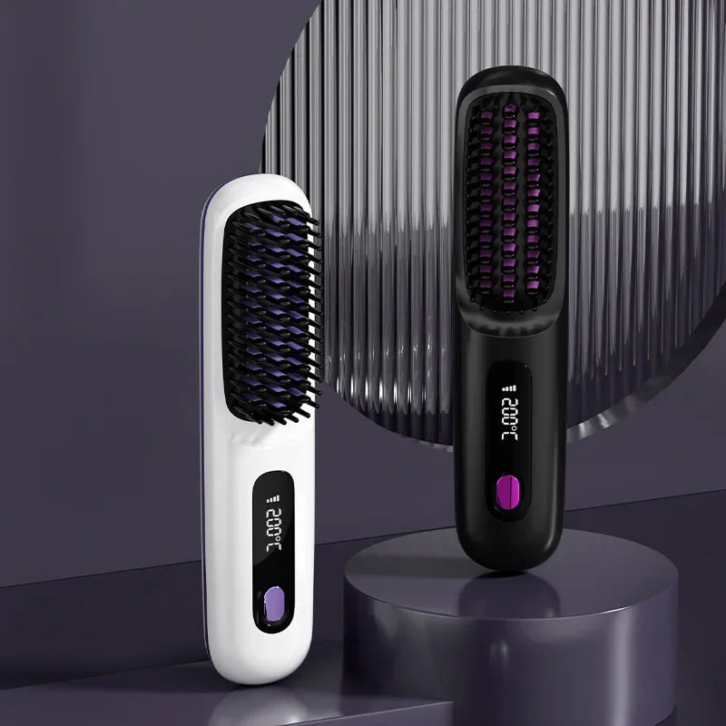 Wireless Hair Straightening Comb –  Portable & Cordless