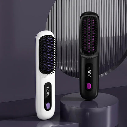 Wireless Hair Straightening Comb –  Portable & Cordless