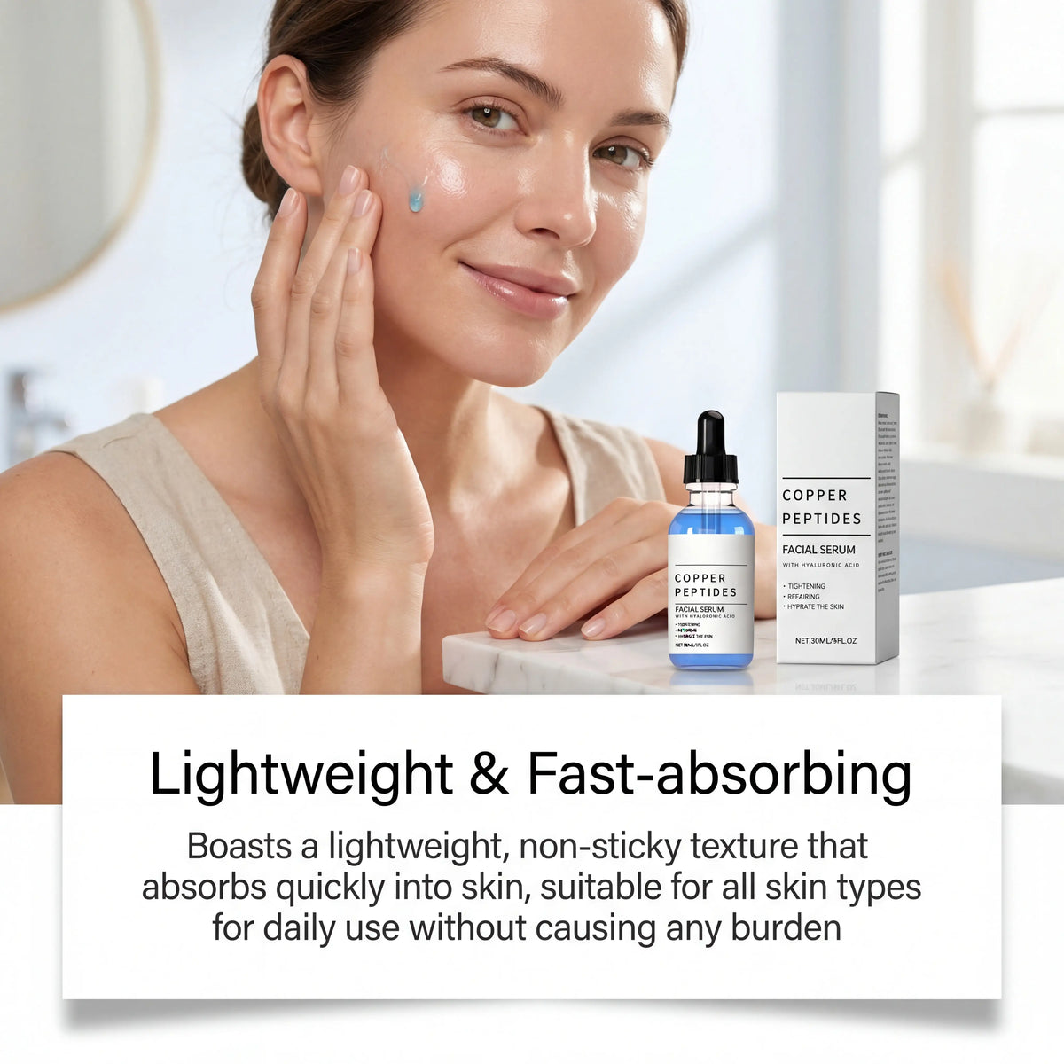 Copper Peptide Face Serum — Hydrating Skin Renewal Essence