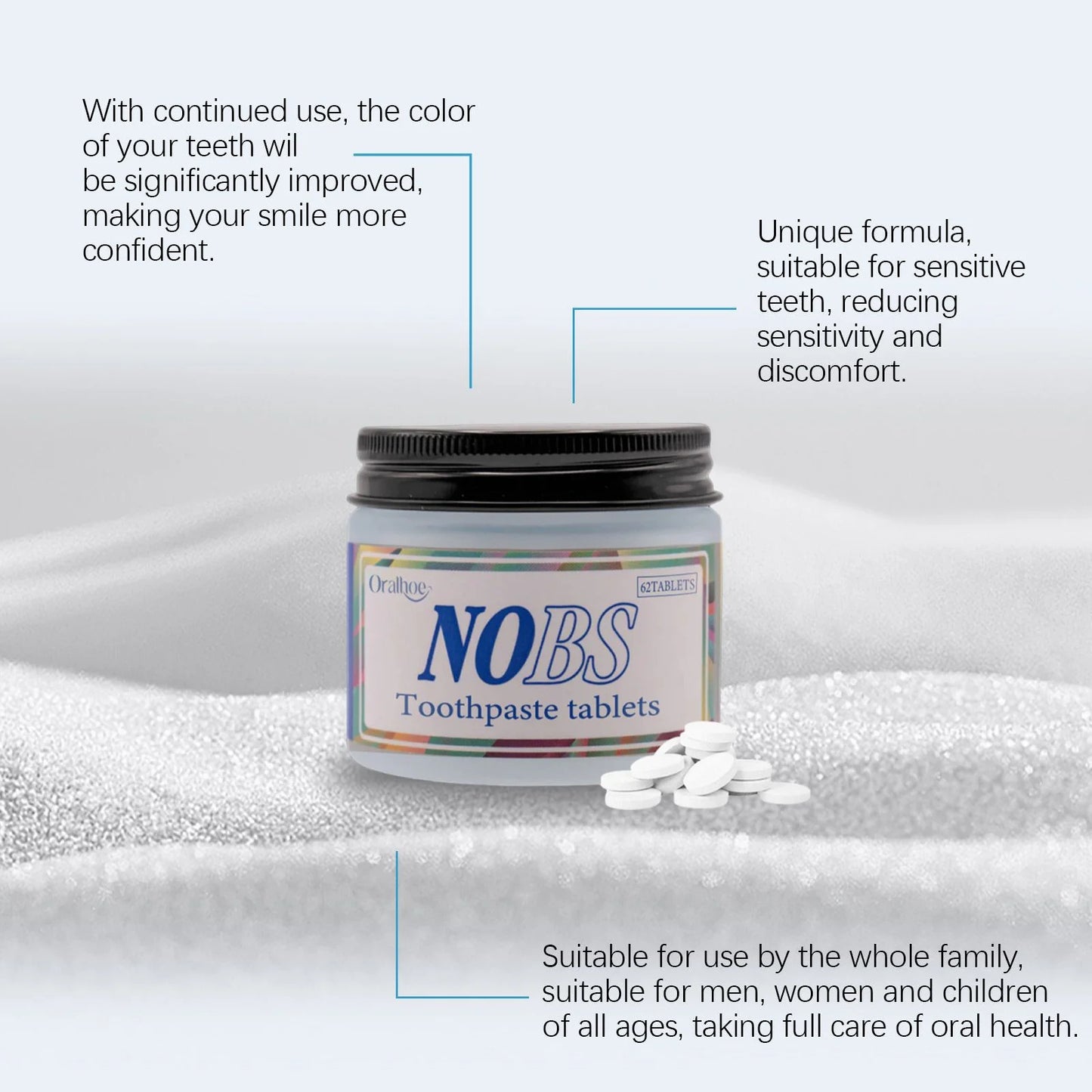 NOBS Toothpaste Tablets – Natural Whitening & Breath Freshening