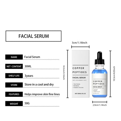 Copper Peptide Face Serum — Hydrating Skin Renewal Essence