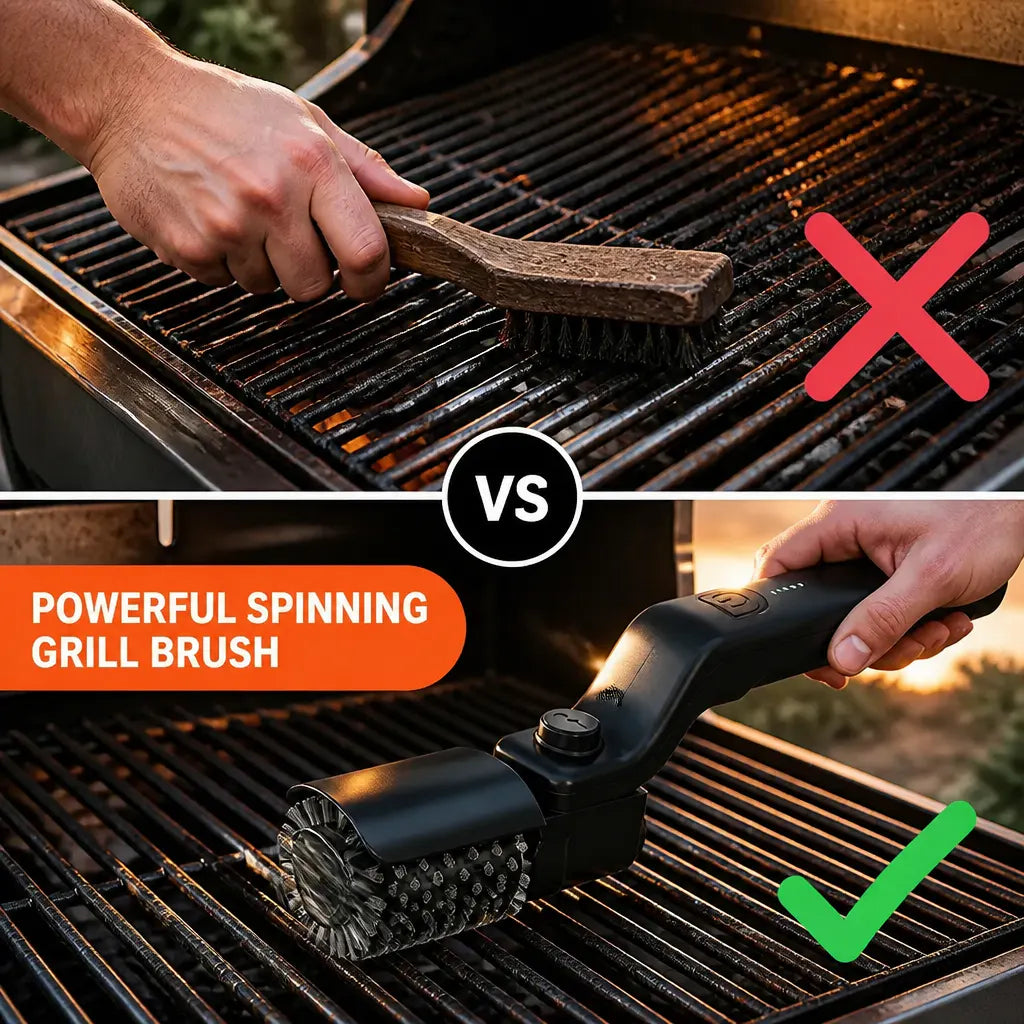 Cordless Electric BBQ Grill Brush – Rechargeable Self-Cleaning Grill Scrubber