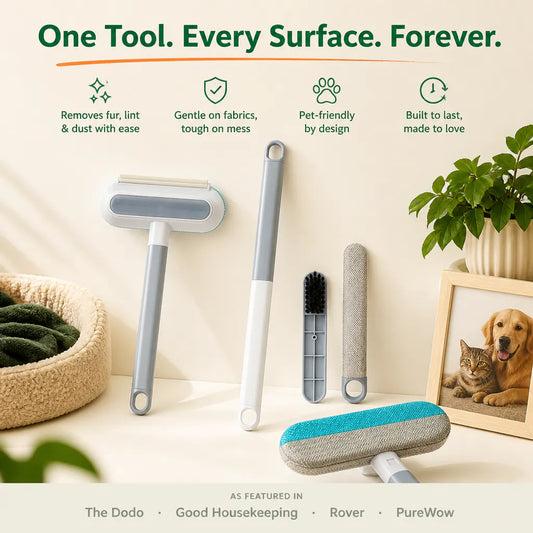 Pet Hair Removal Brush Set – Reusable Lint Remover