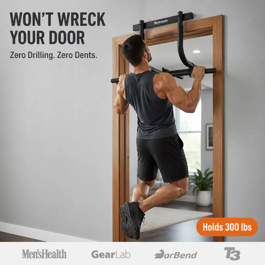 Doorway Pull-Up Bar – No-Screw Home Gym Bar for Pull-Ups, Chin-Ups & Core Training