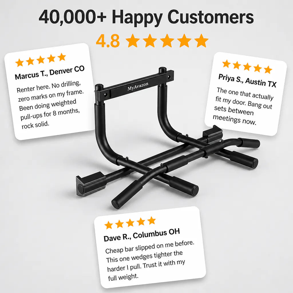 Doorway Pull-Up Bar – No-Screw Home Gym Bar for Pull-Ups, Chin-Ups & Core Training
